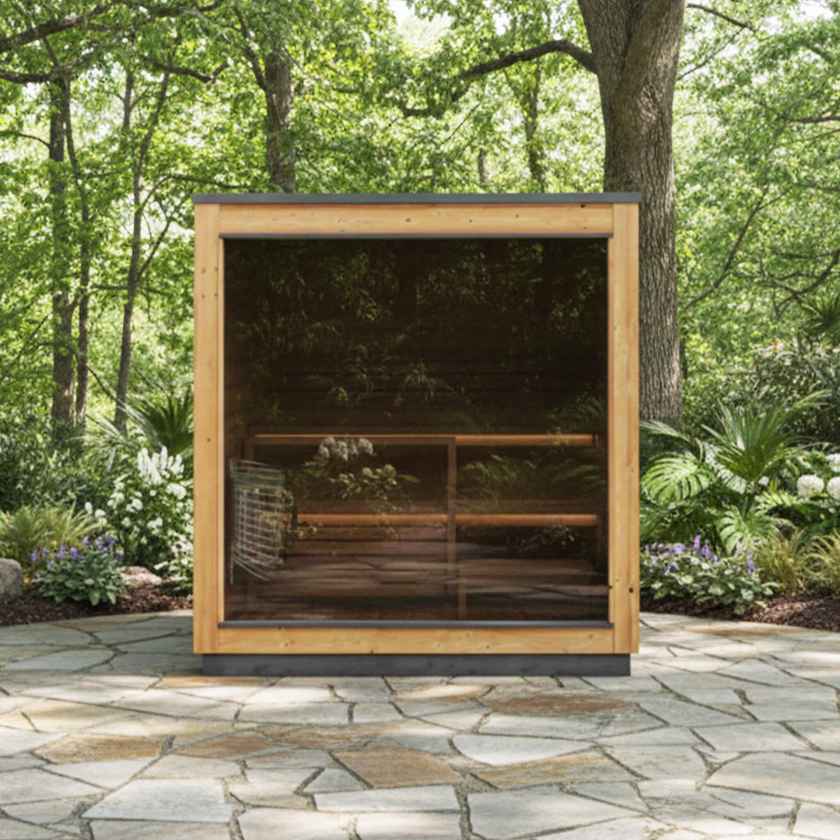 ThermaSol Nordic Dawn 4-Person Fully-Assembled Outdoor Sauna Cabin [Made-To-Order] [14-KIR-4555] (SAK82057) - The Vitality Estate