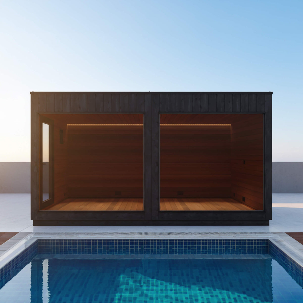 ThermaSol Nordic Misty XL 1-Entrance Outdoor Sauna Lounge [Made-To-Order] [14-KIR-3879/80] (SAK19046) - The Vitality Estate