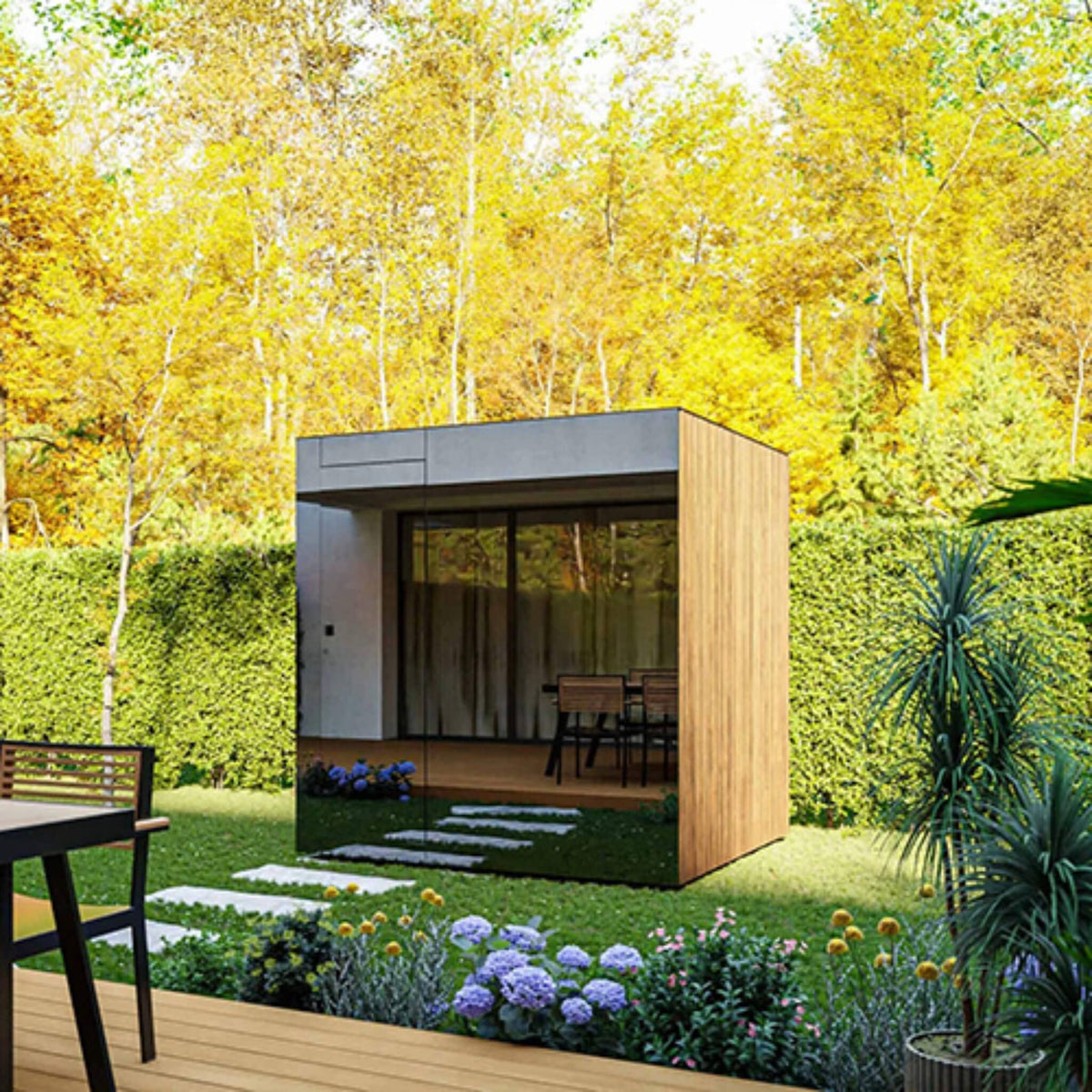 ThermaSol Spectra 4-Person Fully-Assembled Outdoor Sauna Cabin [Made-To-Order] [14-SPECTRA] (SAK46921) - The Vitality Estate
