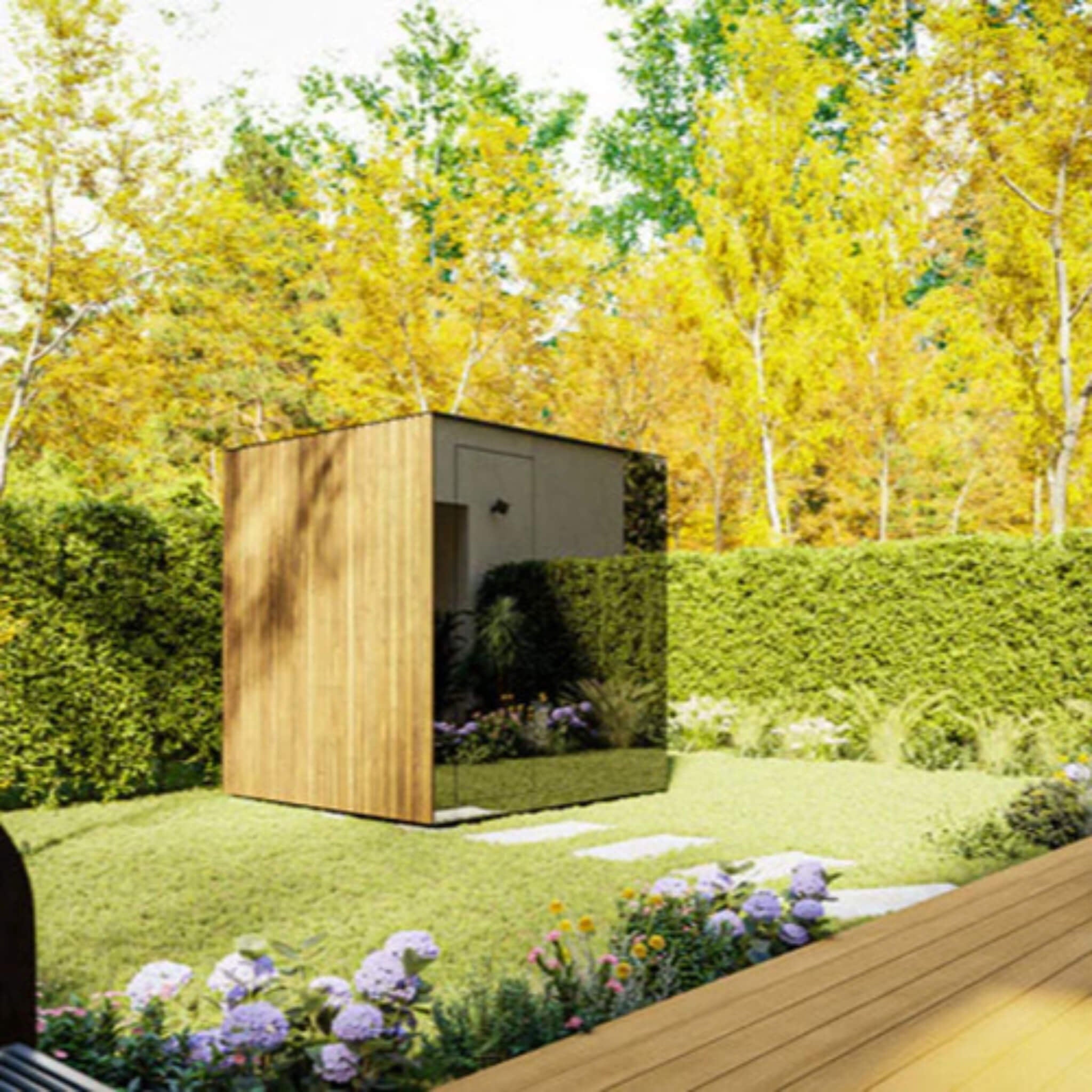 ThermaSol Spectra 4-Person Fully-Assembled Outdoor Sauna Cabin [Made-To-Order] [14-SPECTRA] (SAK46921) - The Vitality Estate