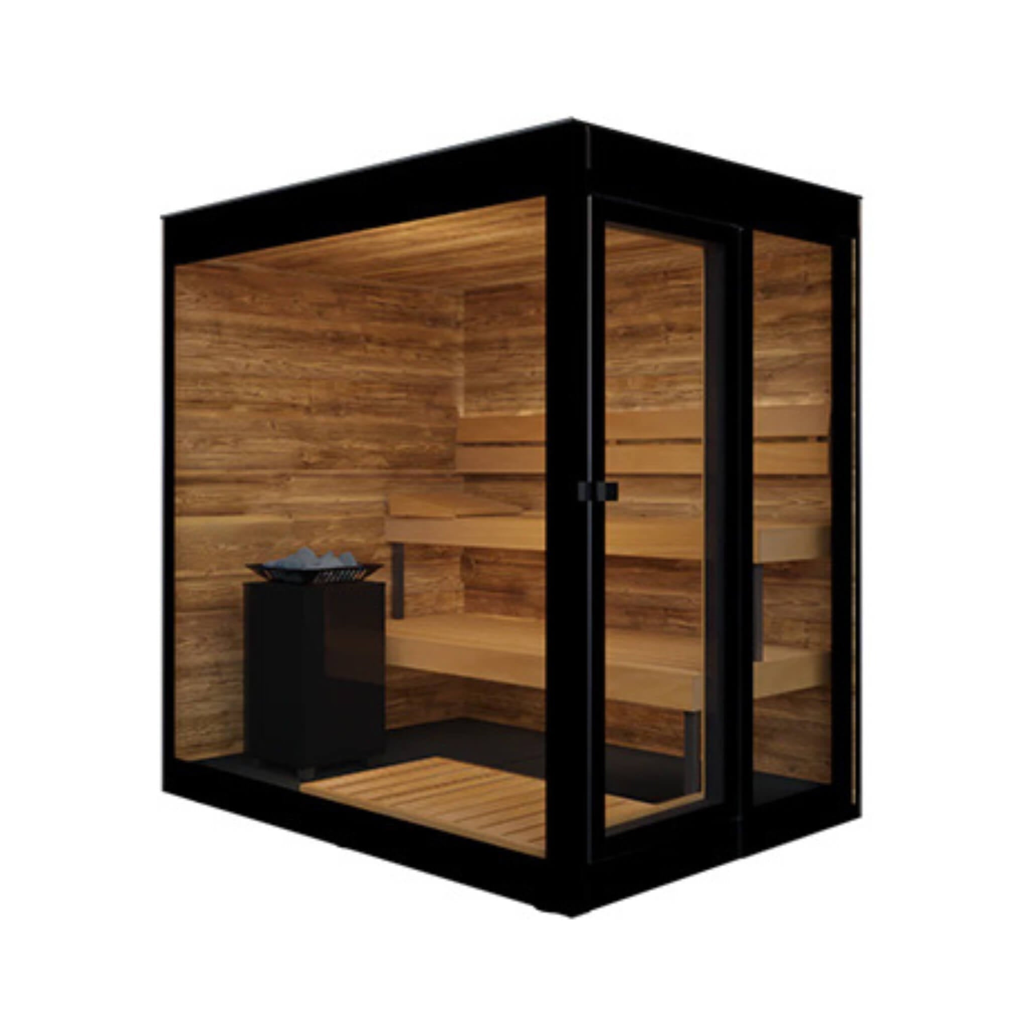 ThermaSol Vera 3-Person Fully-Assembled Outdoor Sauna Cabin [Made-To-Order] [14-VERADL/R] (SAK30752) - The Vitality Estate