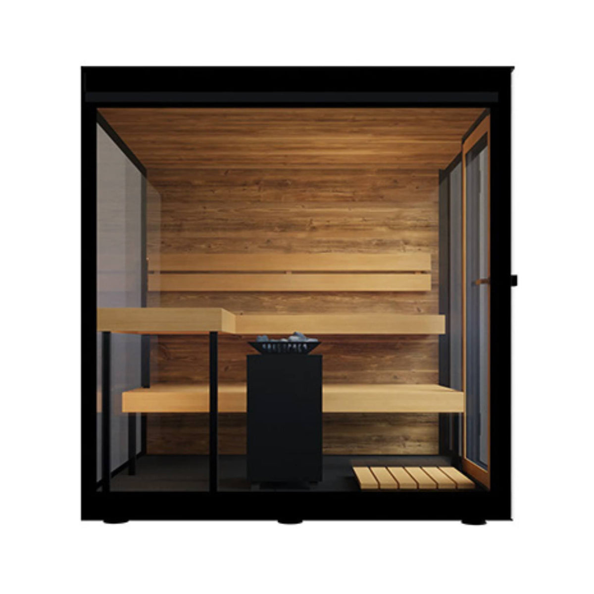 ThermaSol Vue 4-Person Outdoor Mirrored Glass Sauna [Made-To-Order] [14-VUEDL/R] (SAK84963) - The Vitality Estate