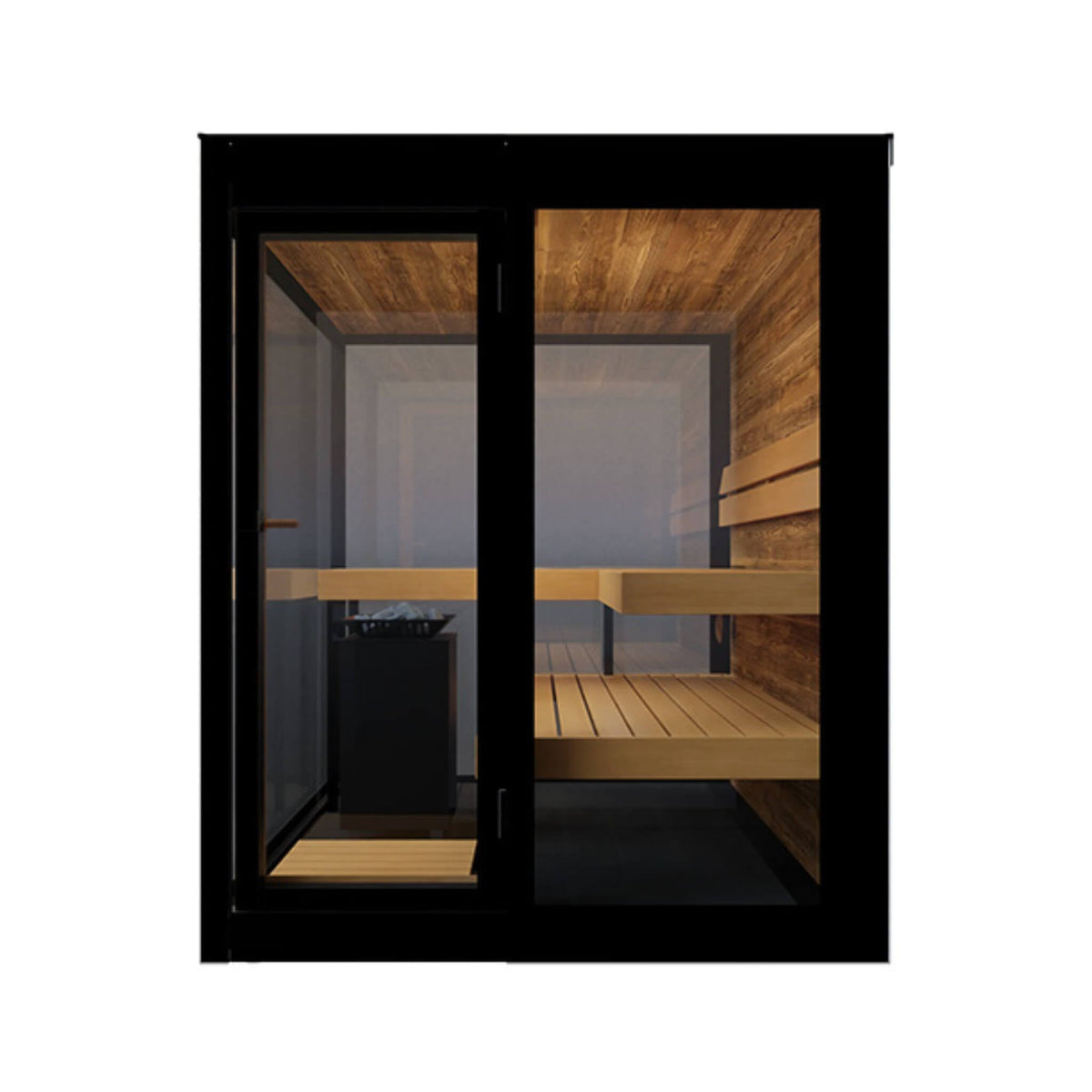 ThermaSol Vue 4-Person Outdoor Mirrored Glass Sauna [Made-To-Order] [14-VUEDL/R] (SAK84963) - The Vitality Estate