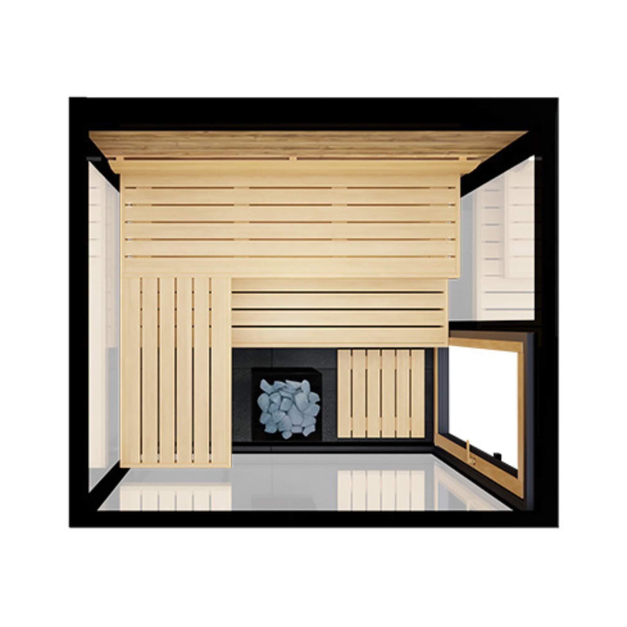 ThermaSol Vue 4-Person Outdoor Mirrored Glass Sauna [Made-To-Order] [14-VUEDL/R] (SAK84963) - The Vitality Estate