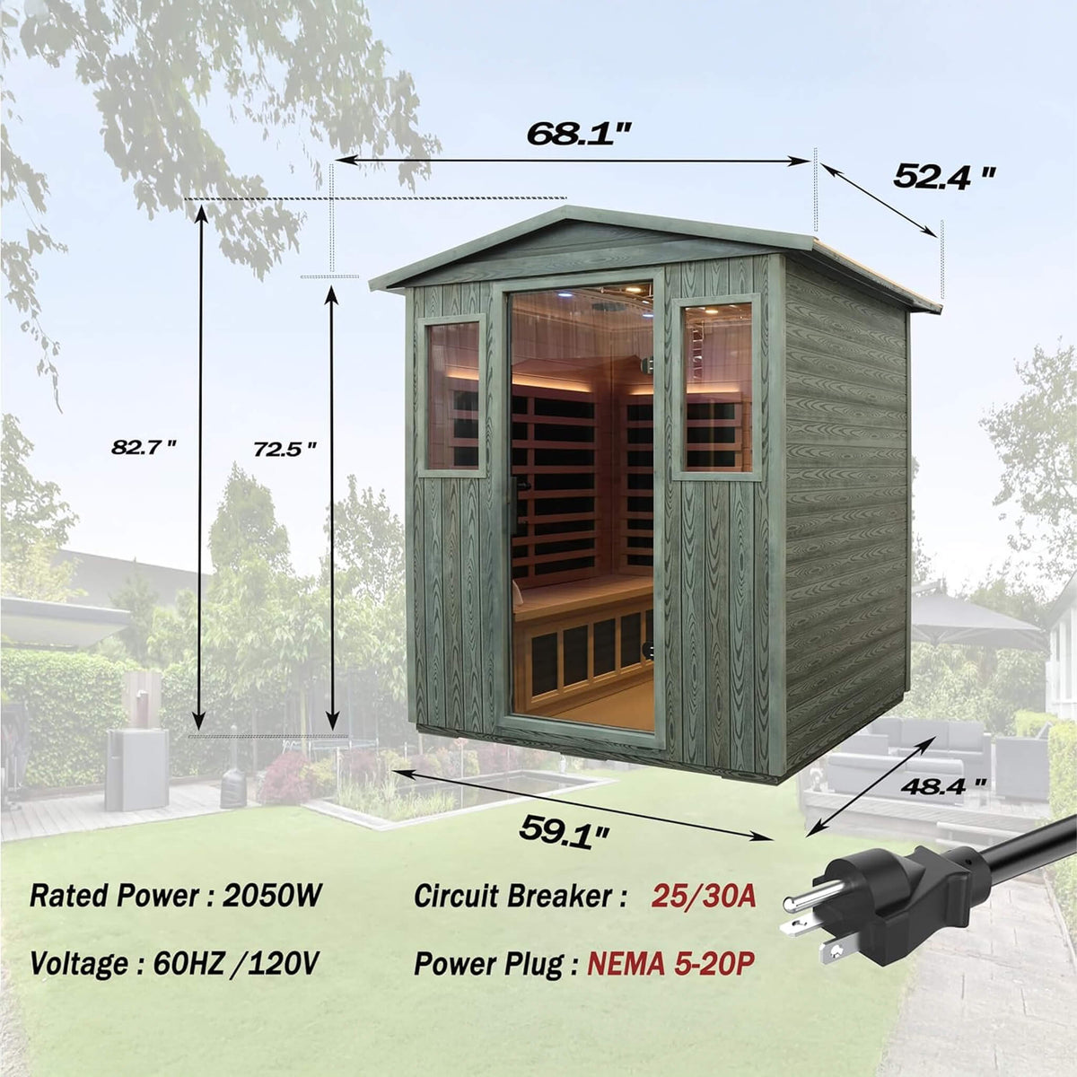 Thermora Eterna 4-Person Full-Spectrum Low EMF Carbonized Composite Infrared Sauna Room With Bluetooth Speakers (SAK70182) - The Vitality Estate