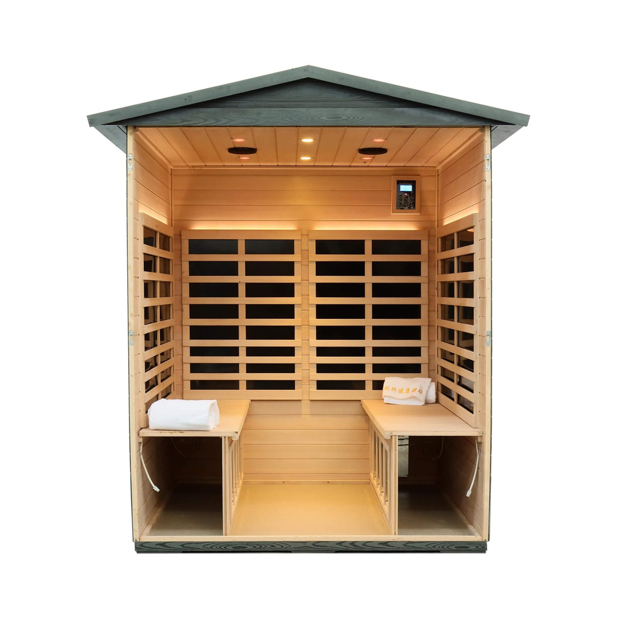 Thermora Eterna 4-Person Full-Spectrum Low EMF Carbonized Composite Infrared Sauna Room With Bluetooth Speakers (SAK70182) - The Vitality Estate