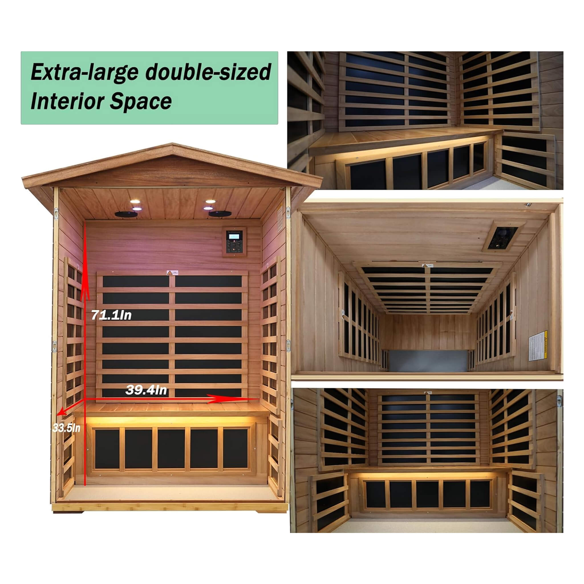 Thermora Ignis 2-Person Ultra-Low EMF Mahogany Outdoor Infrared Sauna With Bluetooth Speakers (SAK43021) - The Vitality Estate