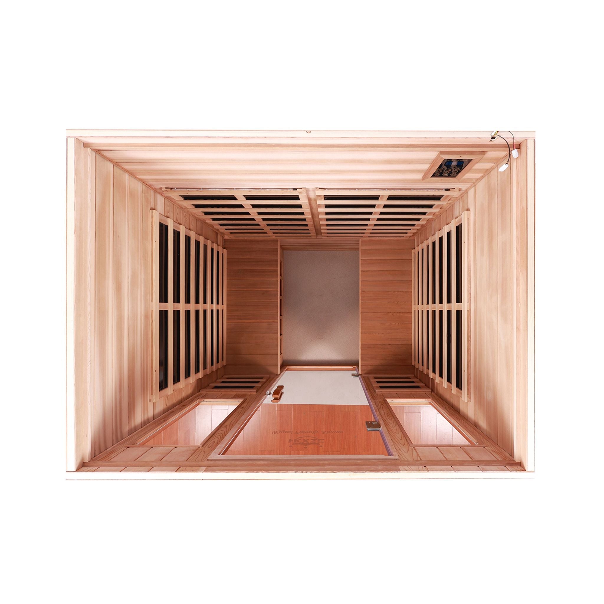 Thermora Kairo 4-Person Outdoor Infrared Hemlock Sauna With Tempered Glass Door (SAK82140) - The Vitality Estate