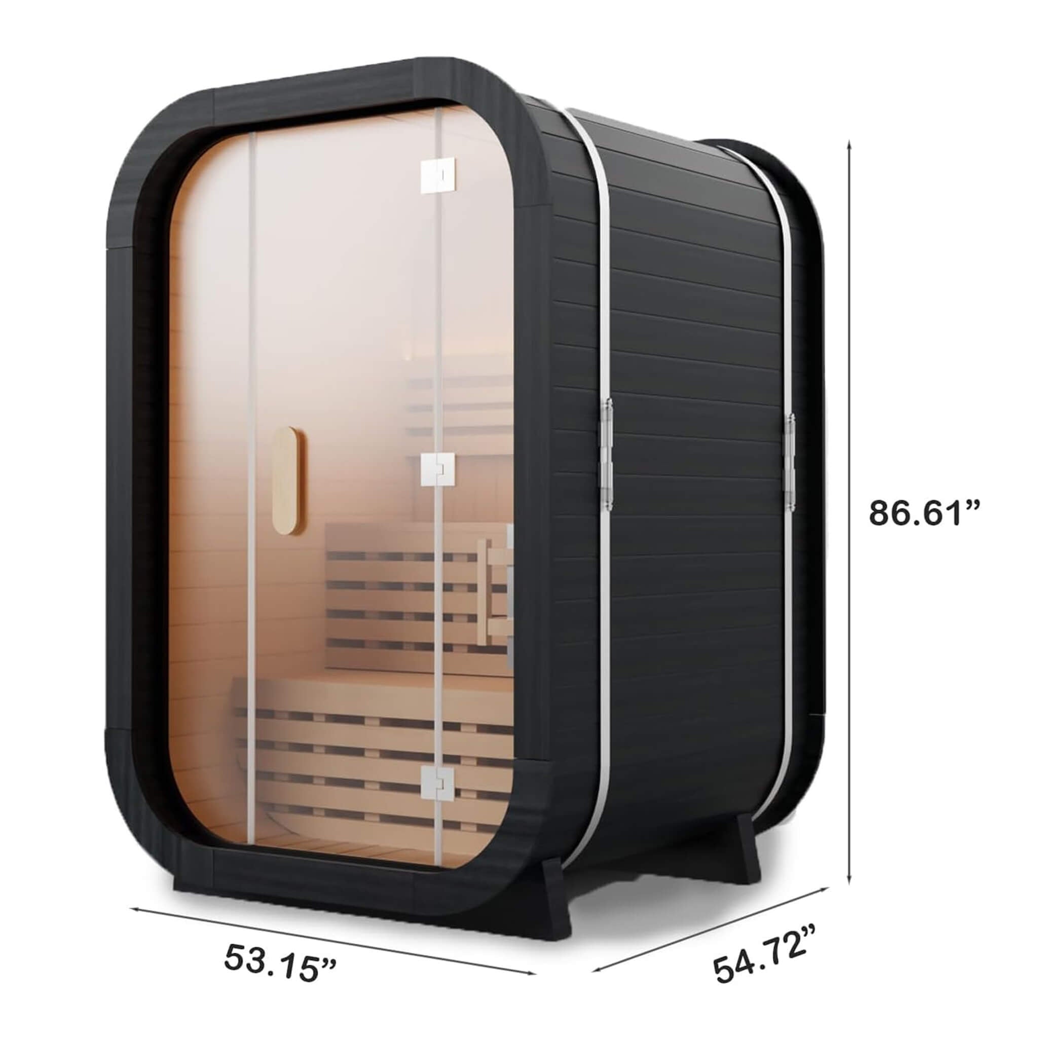 Thermora Lund Luxury 2-Person Outdoor Spruce Wood Cube Sauna Kit With 4.5KW Electric Stove (SAK74290) - The Vitality Estate