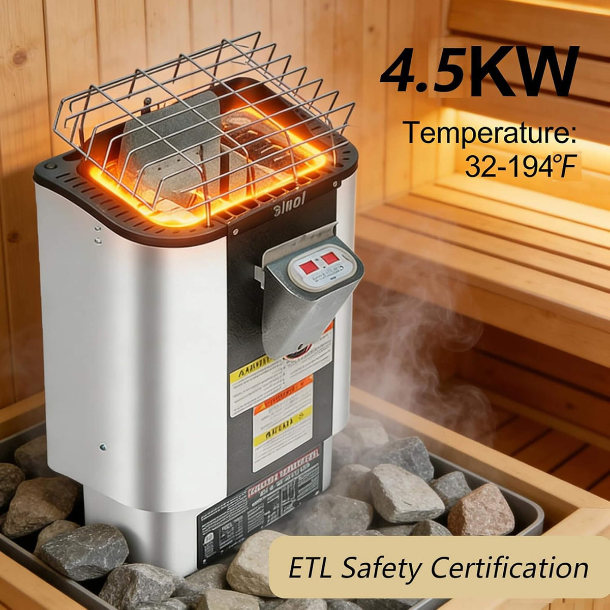 Thermora Lund Luxury 2-Person Outdoor Spruce Wood Cube Sauna Kit With 4.5KW Electric Stove (SAK74290) - The Vitality Estate