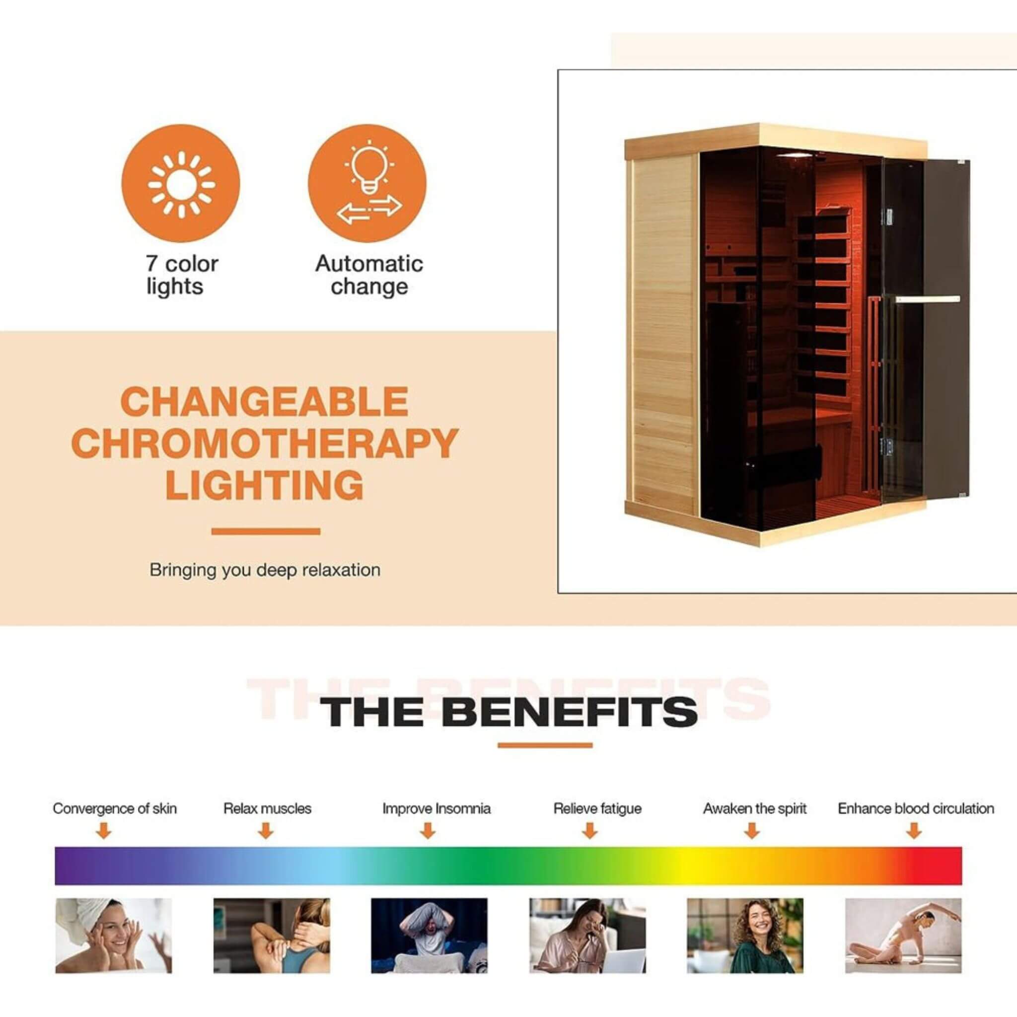 Thermora Valen Luxury 2-Person Low EMF FAR Infrared Heat Wood Home Personal Spa Sauna W/ Panoramic Tempered Glass, 2000W (SAK27481) - The Vitality Estate