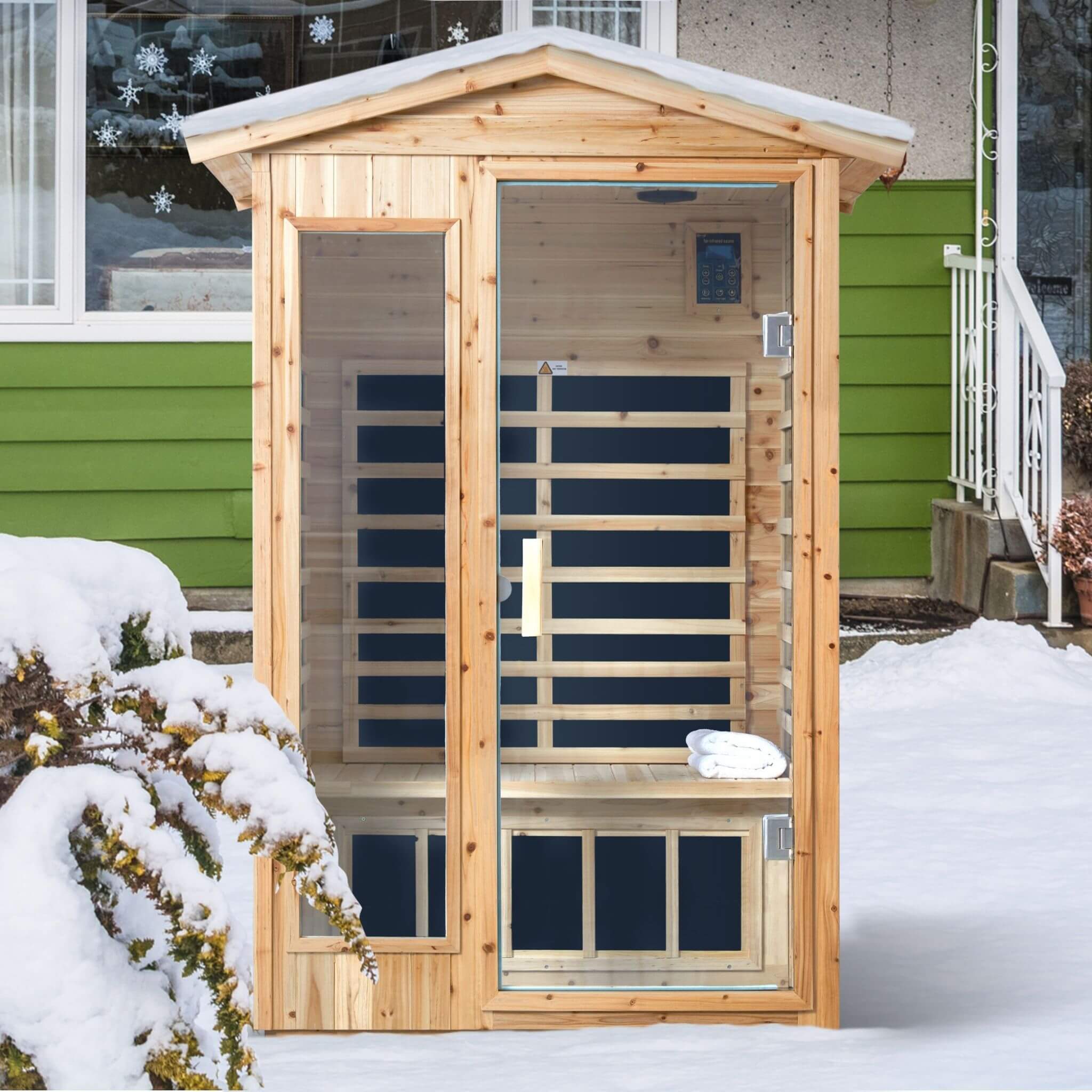 Thermora Vexa 2-Person Outdoor Infrared Sauna With Bluetooth Audio And LED Lighting (SAK28694) - The Vitality Estate