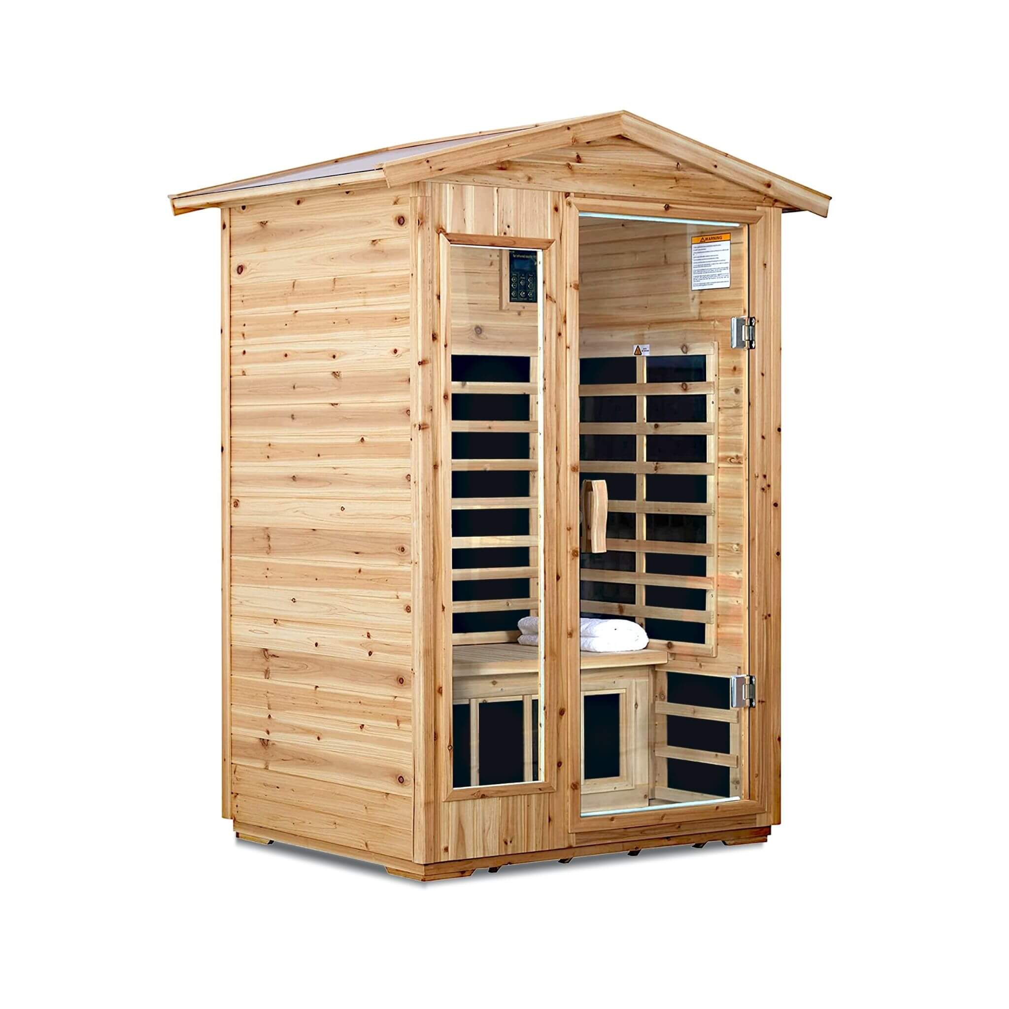 Thermora Vexa 2-Person Outdoor Infrared Sauna With Bluetooth Audio And LED Lighting (SAK28694) - The Vitality Estate