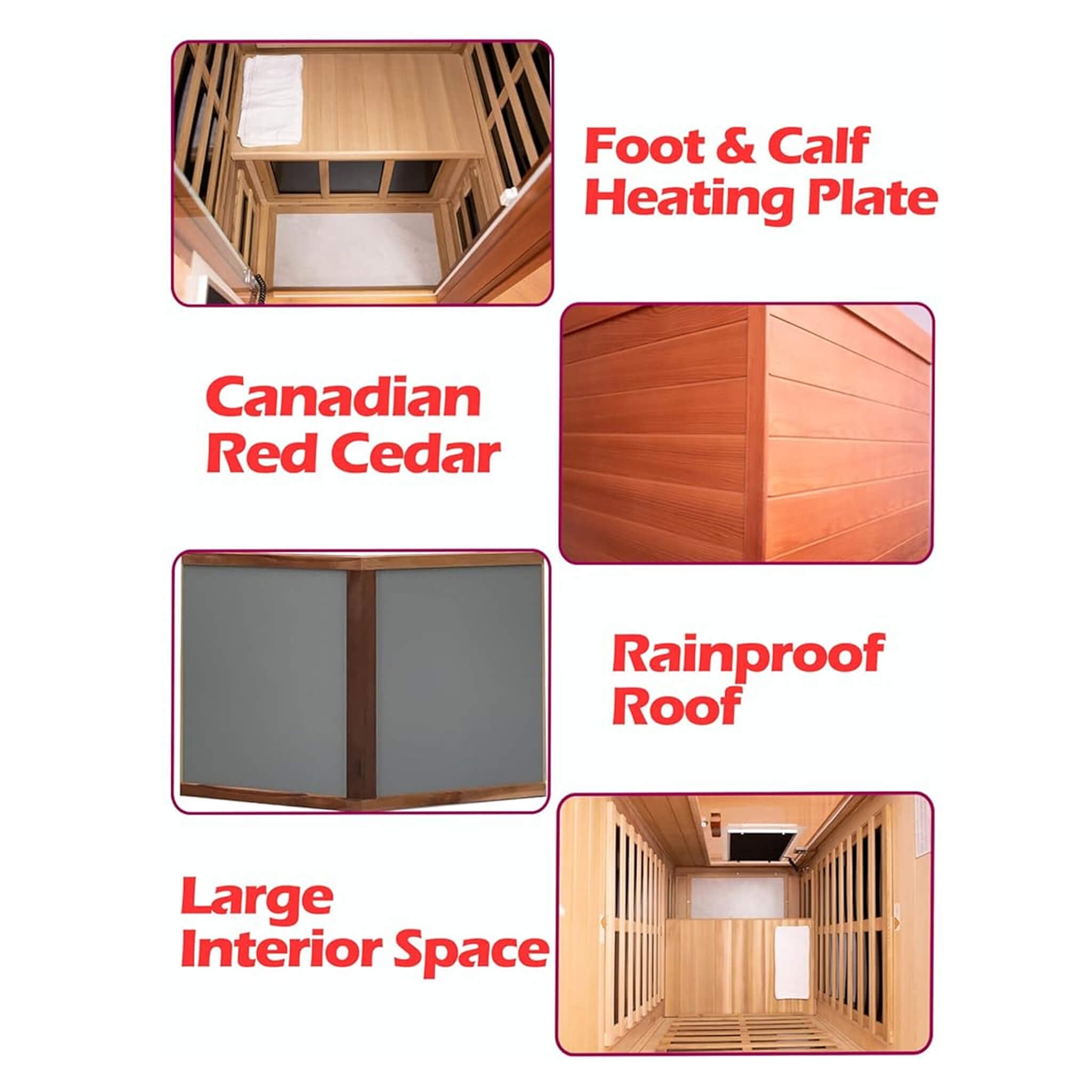Thermora Xyra Premium 1-Person Outdoor Red Cedar Infrared Sauna With Low EMF, Chromotherapy And Bluetooth (SAK32783) - The Vitality Estate