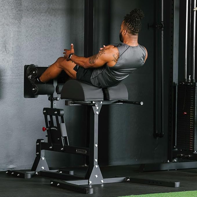 Titan Fitness Glute and Ham Developer, Adjustable GHD Machine, Comfortable Padding, Durable Steel Build, Workout Equipment for Commercial and Home Gym - The Vitality Estate