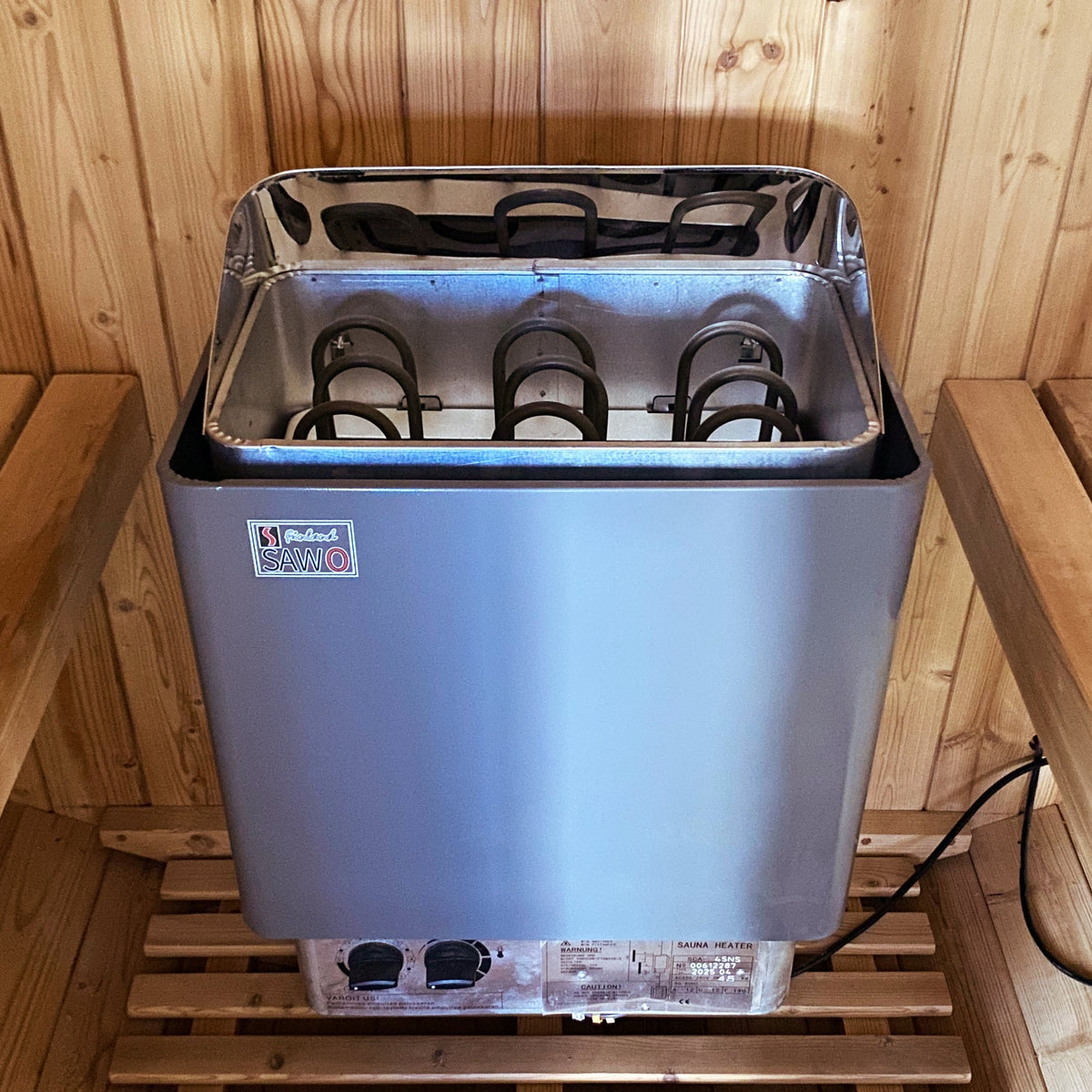Traditional Cylindrical Stove Double Sauna Room - The Vitality Estate