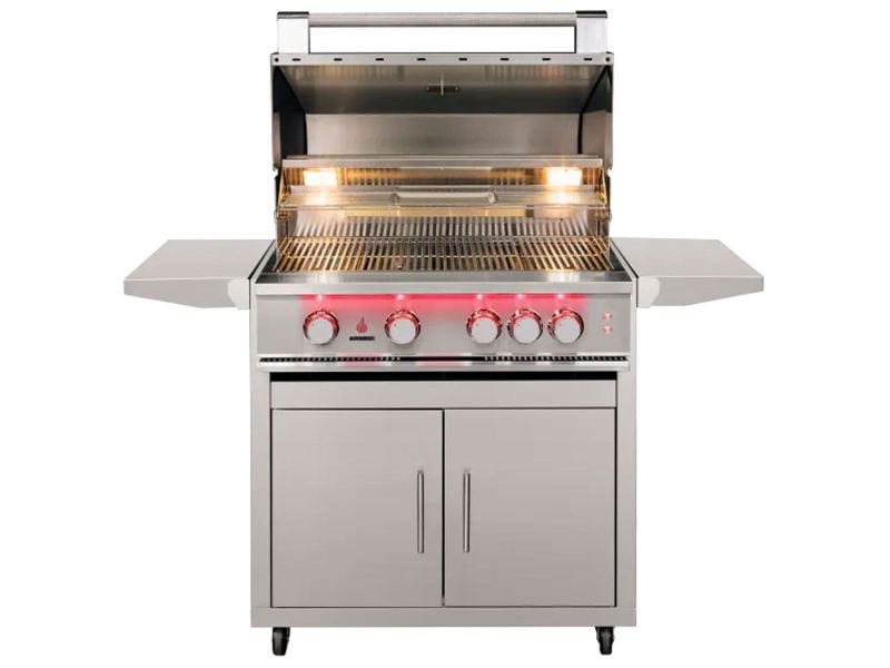 TrueFlame 32-Inch 4-Burner Freestanding Gas Grill with Rear Infrared Burner and Grill Lights - The Vitality Estate