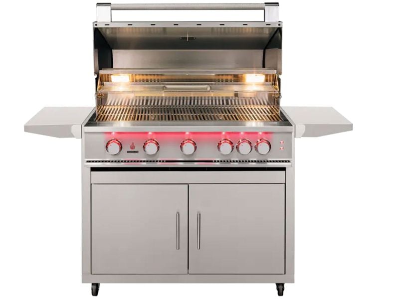 TrueFlame 40-Inch 5-Burner Freestanding Gas Grill with Rear Infrared Burner and Grill Lights - The Vitality Estate