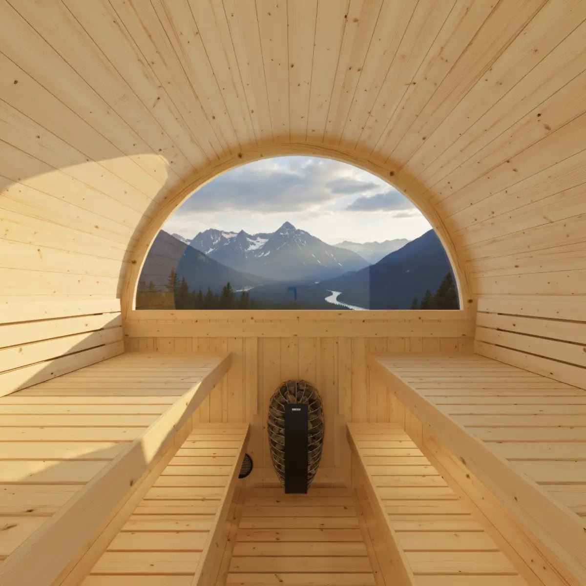 Turku Finnish Barrel Sauna with Terrace and WiFi Heater - Finnish Sauna Builders - The Vitality Estate
