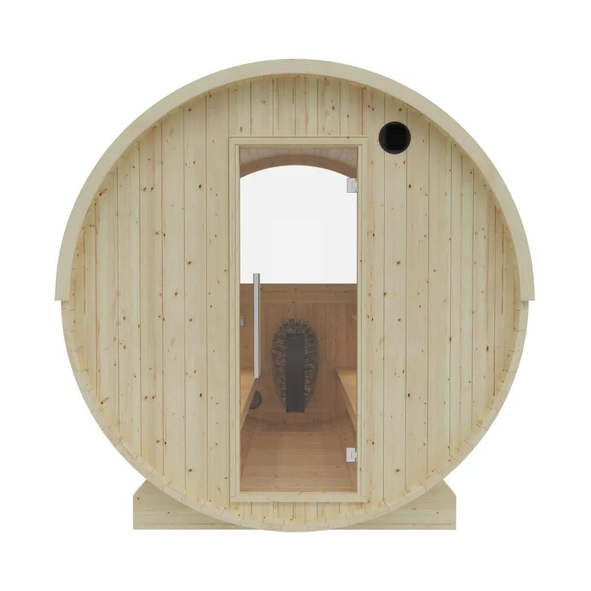 Vassa Finnish Barrel Sauna with WiFi Heater - Finnish Sauna Builders - The Vitality Estate