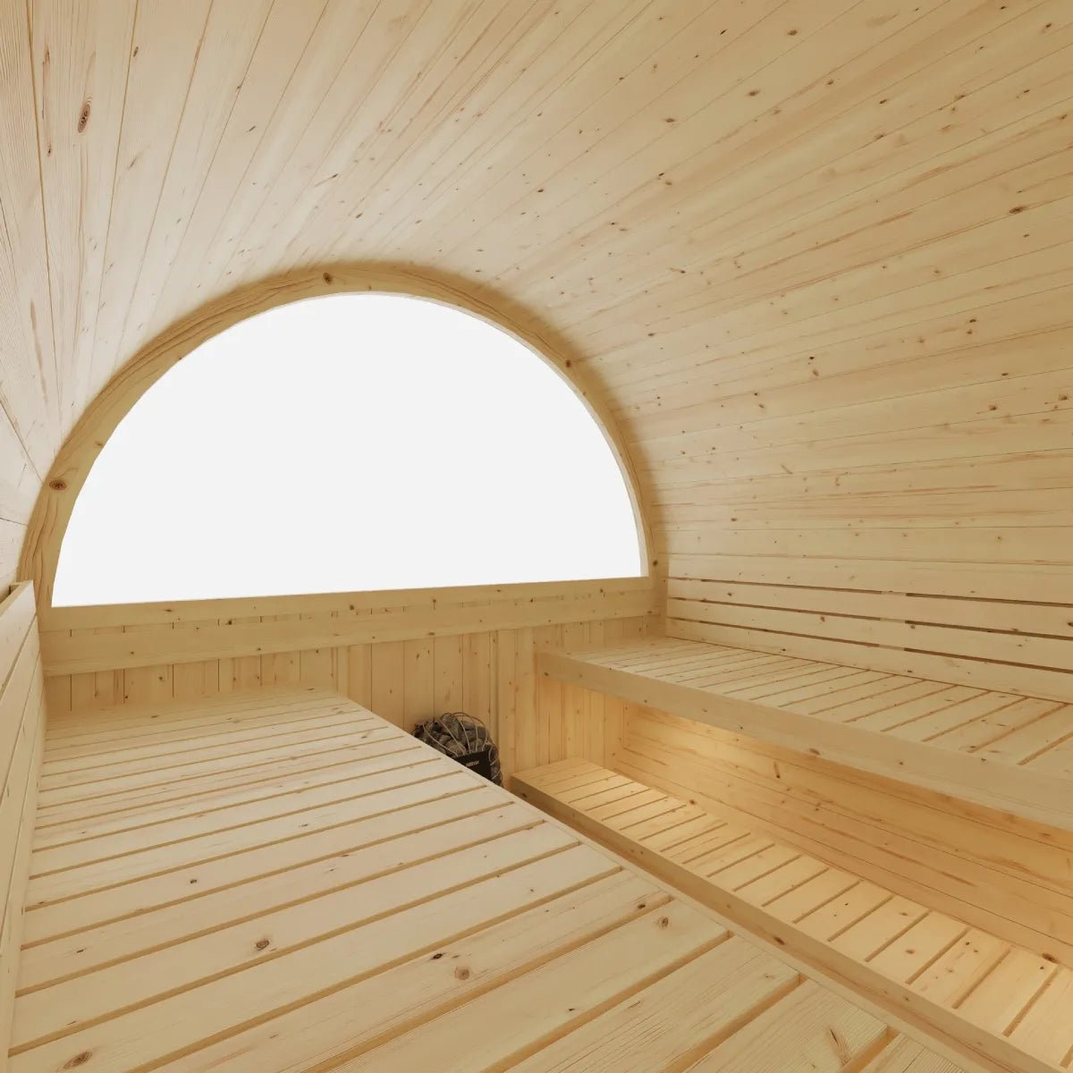 Vassa Finnish Barrel Sauna with WiFi Heater - Finnish Sauna Builders - The Vitality Estate