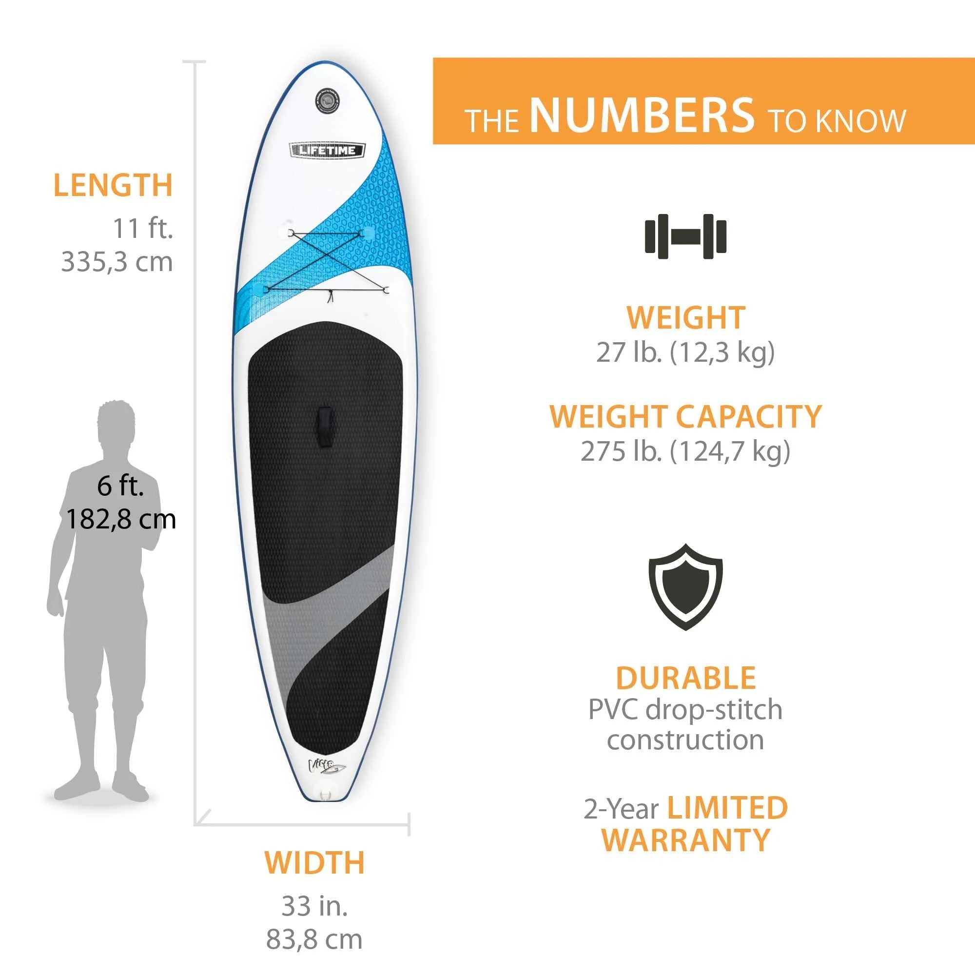 Vista 11 Ft. Inflatable Stand-Up Paddle Board (90934) - The Vitality Estate
