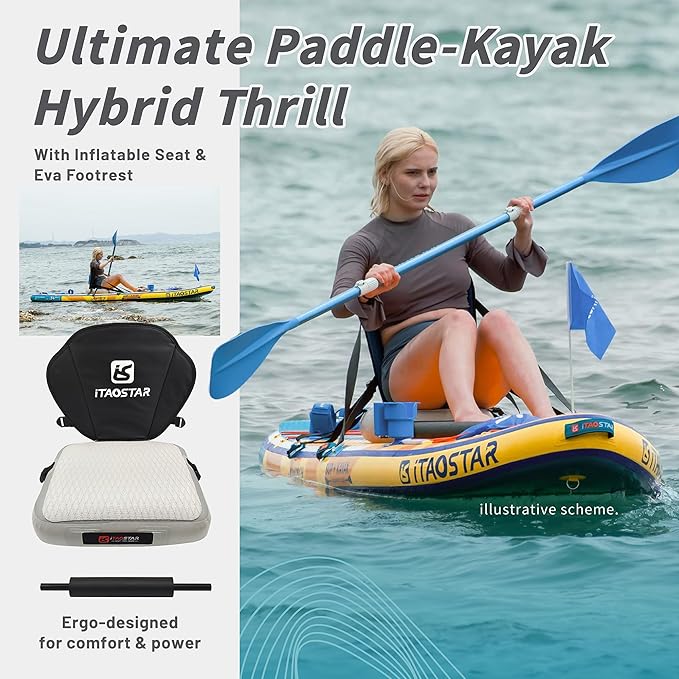 Wild 11'×36"/11'6"×34"/12'6"×33" Inflatable Paddle Board with Seat, One-Stop Premium SUP Board Gears, Tailored 5 Fins, Stable Inflatable Stand Up Paddle Boards for Youth/Adults of All Levels - The Vitality Estate