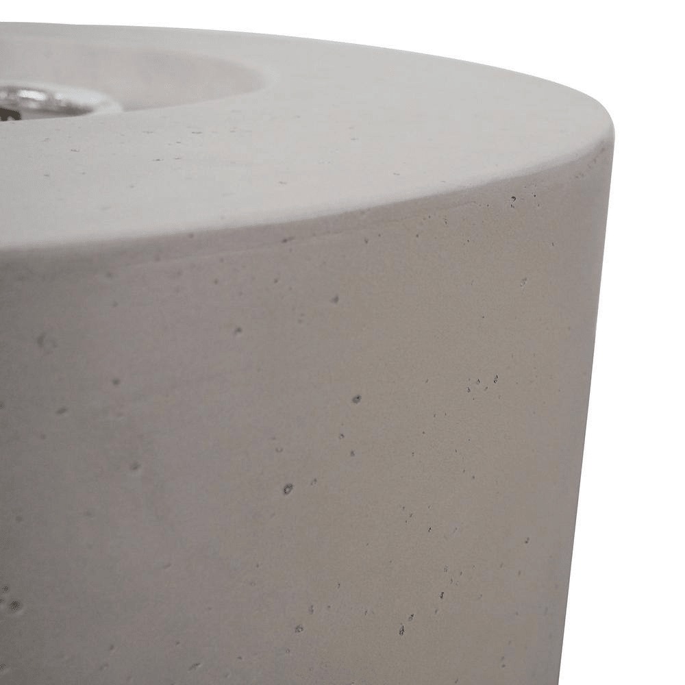 Zachary 31 In. X 24.5 In. Circular Concrete Propane Outdoor Patio Fire Pit in Light Gray - The Vitality Estate