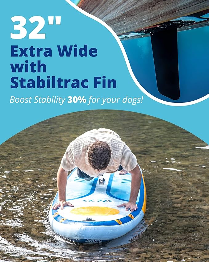 ZLX Inflatable Stand Up Paddle Board, 10'6" SUP Non-Slip Stable Deck Pad, Unique Center Fin, Premium Accessories, Portable Paddleboard for Adults, Beginners, All Skill Levels - The Vitality Estate